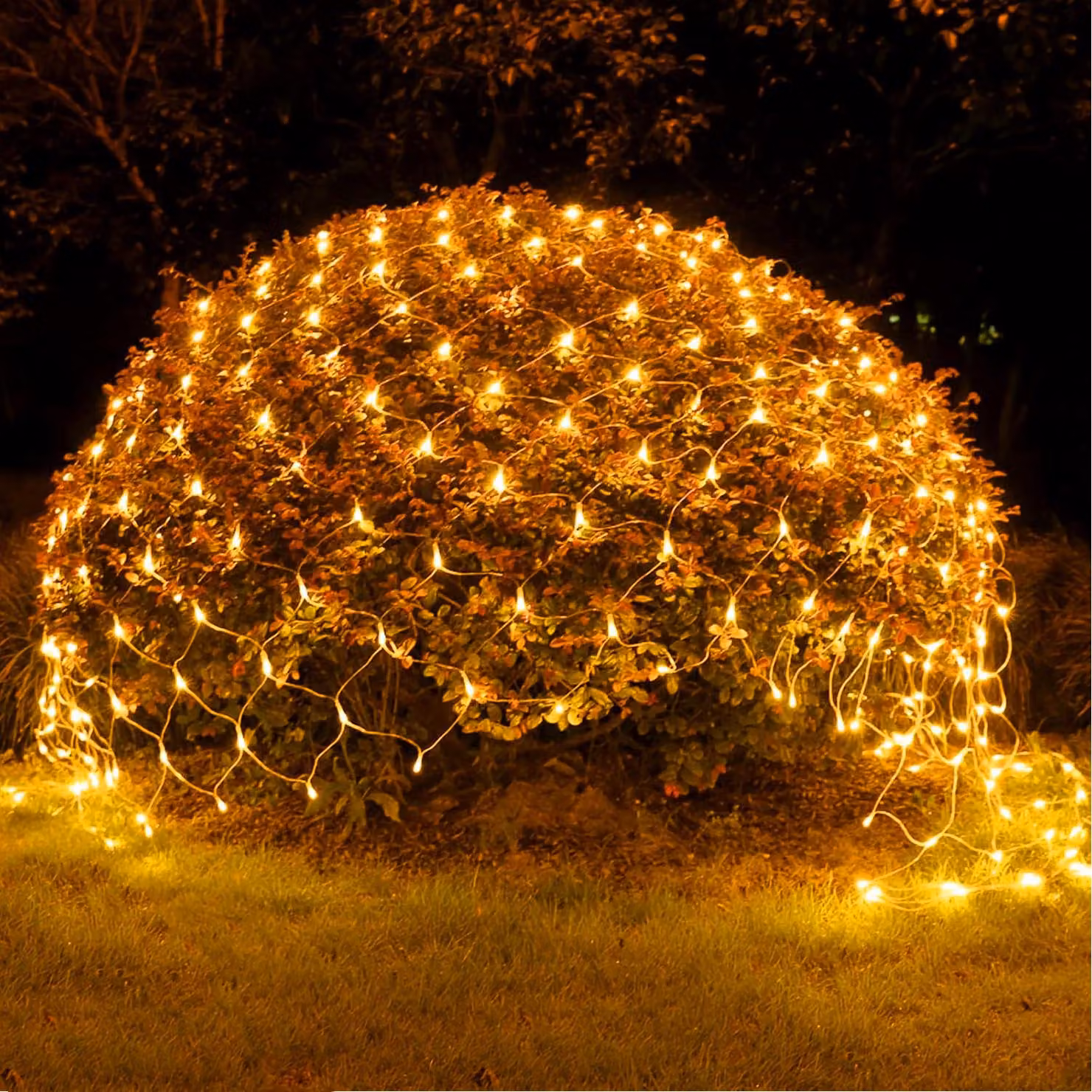 3X2M 200LED luce rete esterna interna tenda luce decorazione natalizia 8 modi luci fata per cespugli giardino balcone luci di Natale giallo