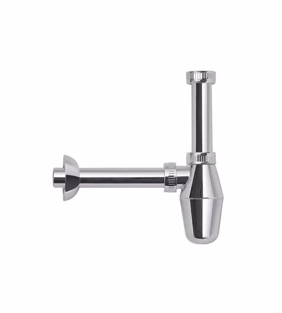Sifone Lavelli Bottiglia 1 Via Plastica Cromato 1B2-M