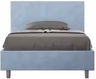Letto imbottito 1 piazza e mezza 120x200 cm Adele - Con rete,Microfibra,Azzurro