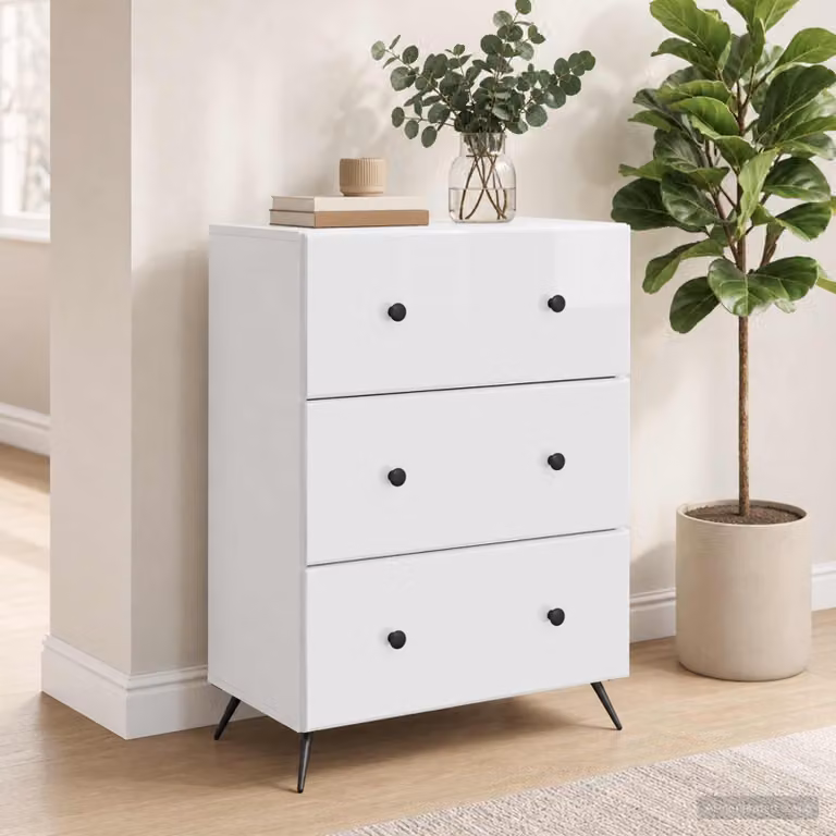 Mobile con cassetti e ante scorrevoli vidaXL bianco moderno L: 66 cm, P: 34,5 cm, H: 90 cm