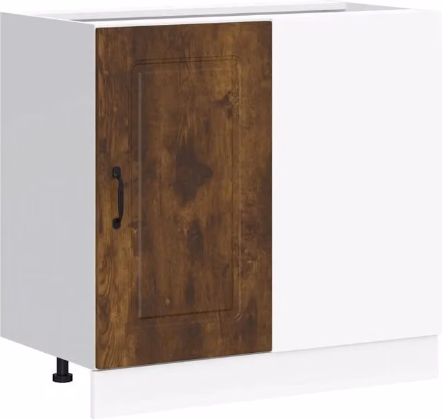 Mobile da cucina ottimizzato stoccaggio legno ingegnerizzato 86 x 46 x 81,5 cm piedi regolabili design scandinavo in legno rovere fumé 02_0050517
