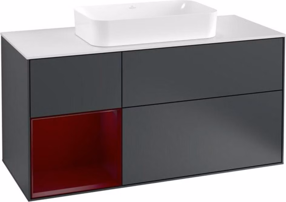 V&B mobile lavabo con illuminazione a parete Finion 120cm, Pl w m, Reg li Peo, md bl. m Lac