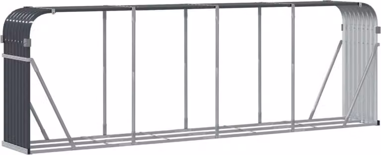Portaceppi Antracite 300x45x100 cm in Acciaio Zincato