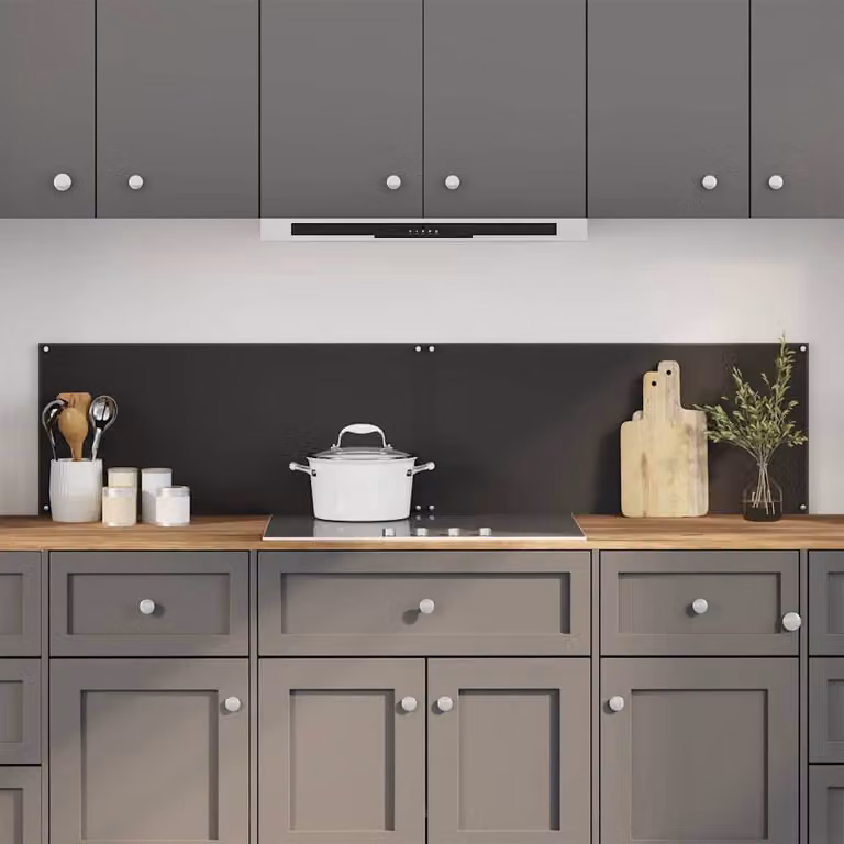 Set di 2 schienali per cucina vidaXL in vetro temperato nero, L 90 cm x P 40 cm