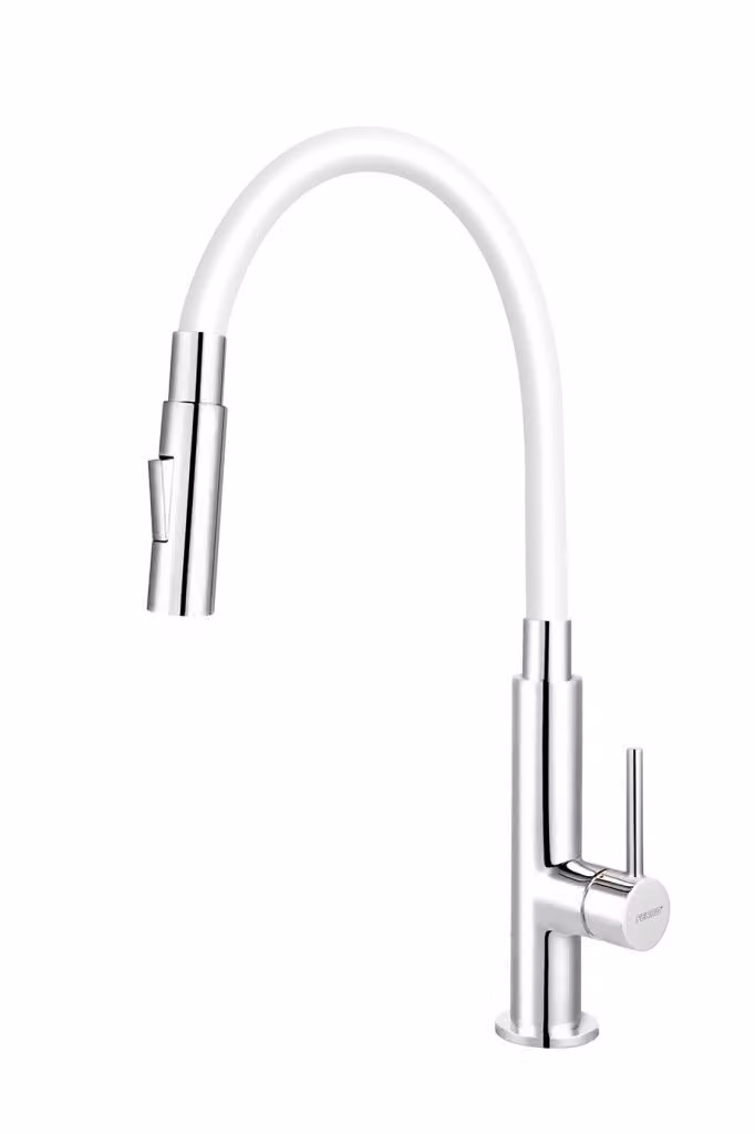 Miscelatore per lavello Ferro con braccio flessibile bianco 70730,0B
