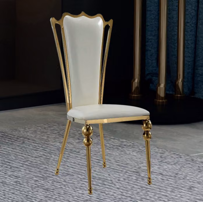 Esszimmer Möbel Designer Weiß-Goldener Stuhl Polster Möbel Modern