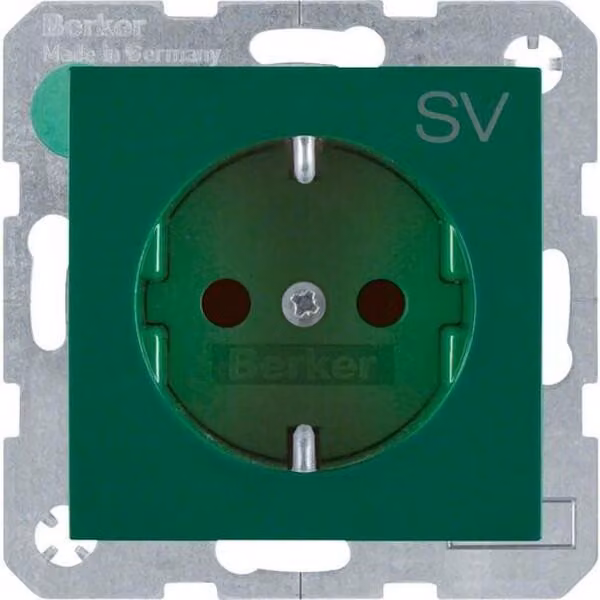 Berker 47238903 Presa SCHUKO con EHBS S.1 verde glzd