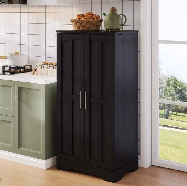 Credenza moderna MODFU in MDF nero opaco con illuminazione LED integrata L/P/H: 120 x 60 x 40 cm