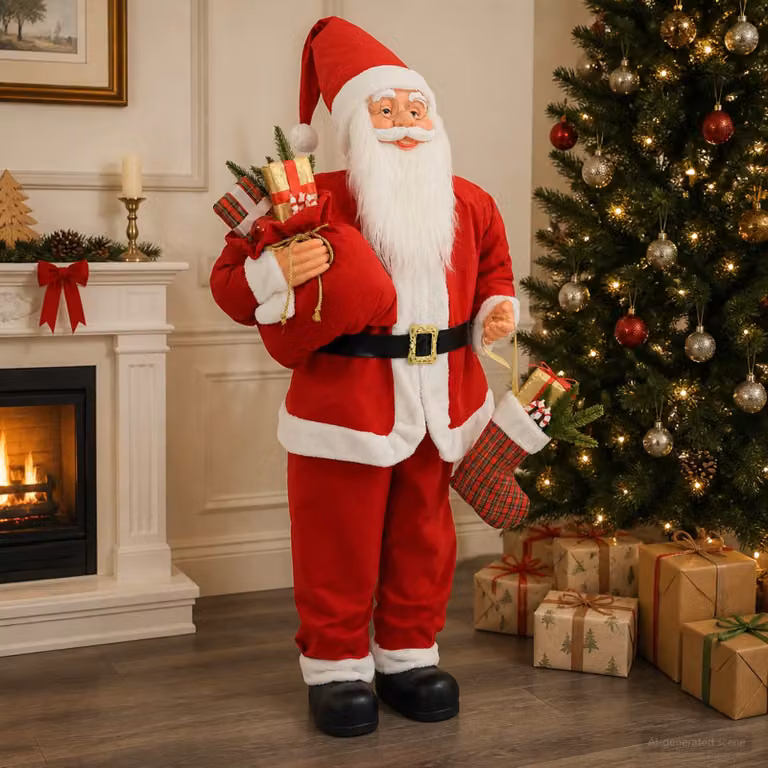 vidaXL Statuetta di Babbo Natale Rosso 180 cm Poliestere