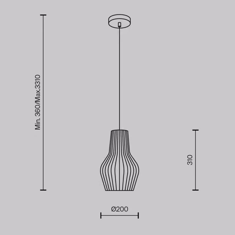 Maytoni Lampada a sospensione Roots, dimmerabile, Nero, Soggiorno / Sala da pranzo, Metallo, Lampada a sospensione