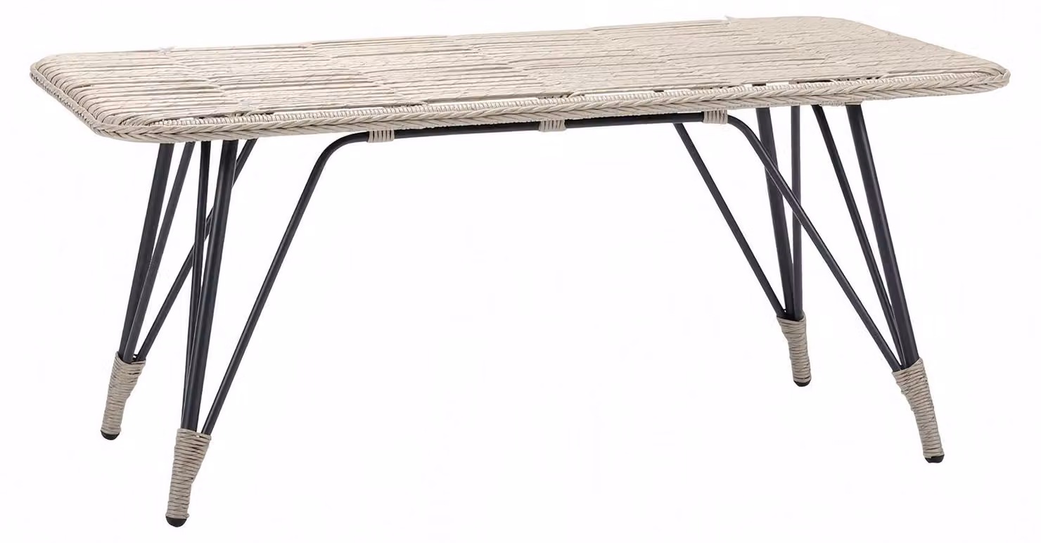 Couchtisch Rattan Design Tische Möbel Tisch Luxus Beistelltisch Beige Modern