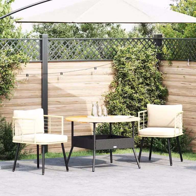 vidaXL Sedie da Giardino 2pz con Cuscini Naturale in Polyrattan