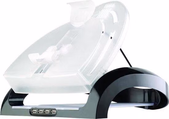 Supporto ergonomico per laptop - Lavorare in modo ergonomico - Regolazione dell'altezza a 5 livelli - Fino a 17 pollici - Nero trasparente