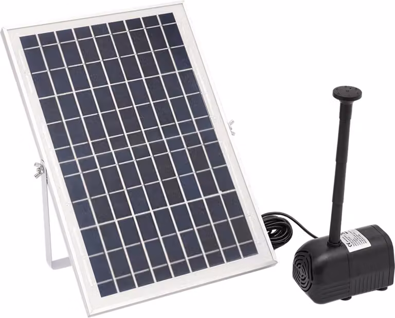 Pompa solare per pozzi - Pompa per laghetti - Potenza 10 W, 17 V - Portata massima 1000 l/h - Impermeabile IP68 - Per laghetti con pesci