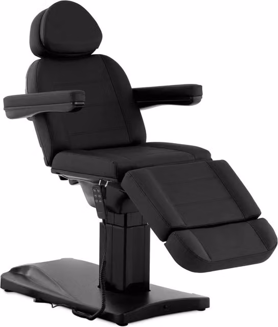 Poltrona relax reclinabile Physa in ecopelle nera con struttura in metallo e braccioli
