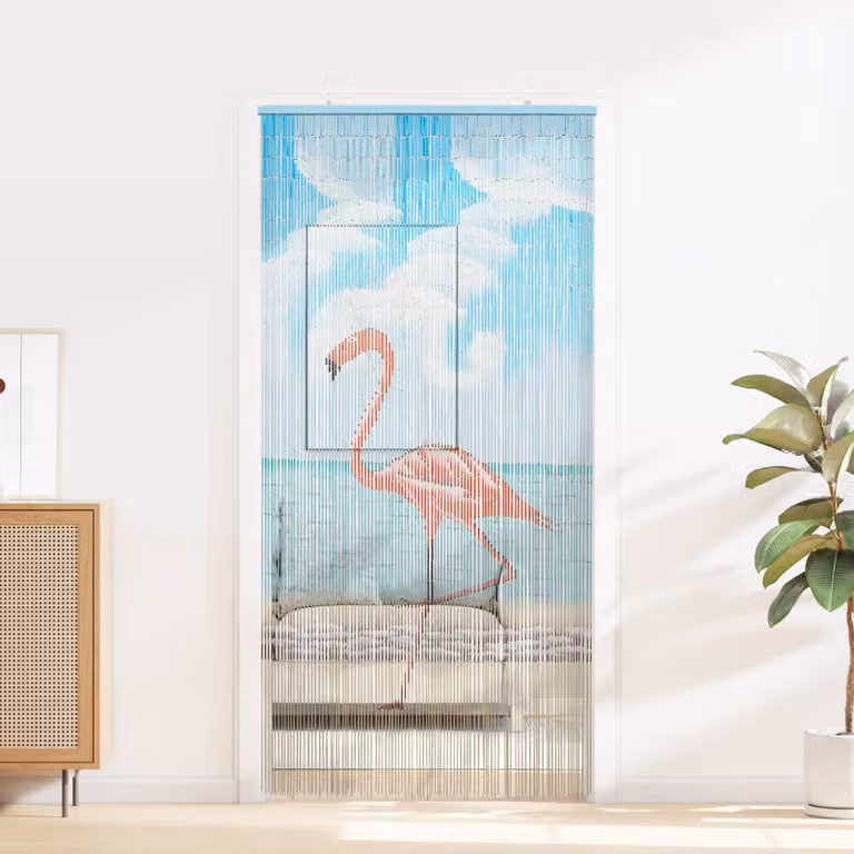 vidaXL Tenda per porta antinsetti in bambù multicolore L: 100 cm x H: 200 cm