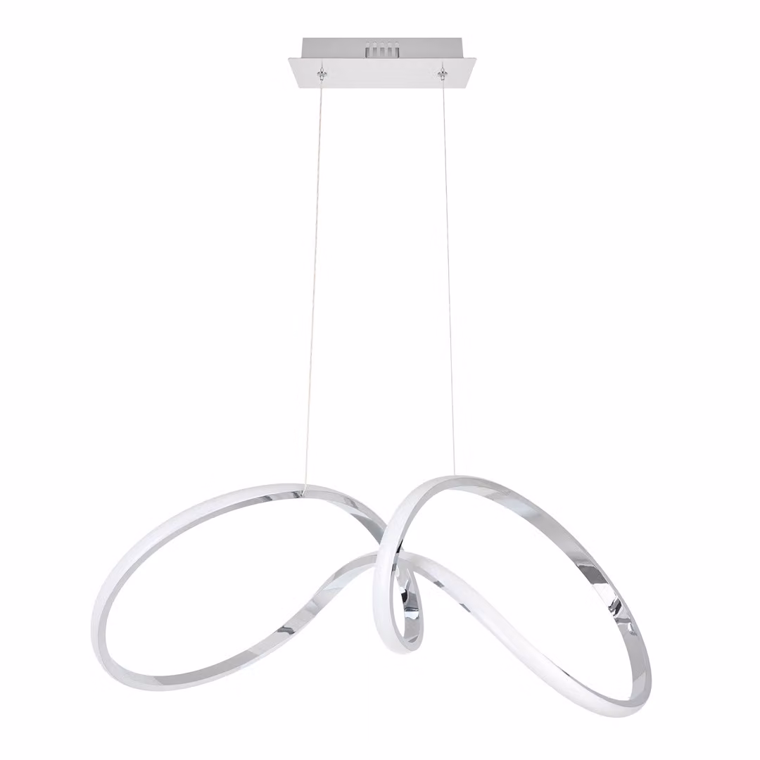 Lampada a sospensione LED Tesoro cromata-argento 48 W, bianco neutro 2400 lm, metallo, dimensioni: 90 x 30 x 67 cm, IP20, Milagro