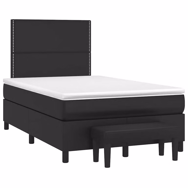 vidaXL Giroletto a Molle con Materasso Nero in Similpelle L/P: 120 x 200 cm