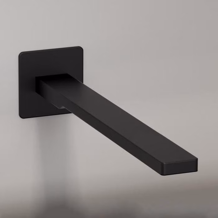 Kronenbach Quara 2.0, serie limitata, miscelatori monocomando da parete per lavabo, colore nero, lunghezza 24 cm