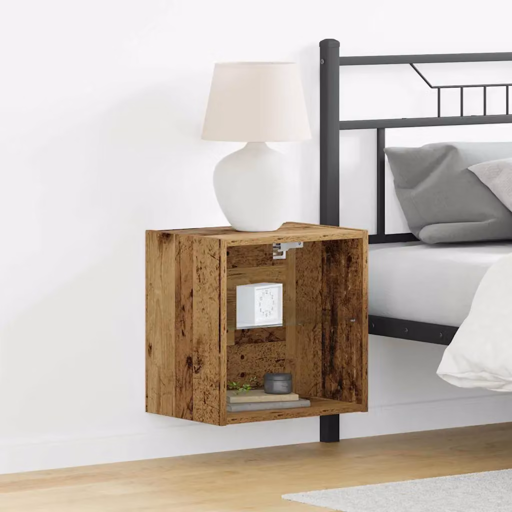 vidaXL Mensola galleggiante moderna con luce LED integrata Marrone L 40 cm x P 28,5 cm x H 40 cm
