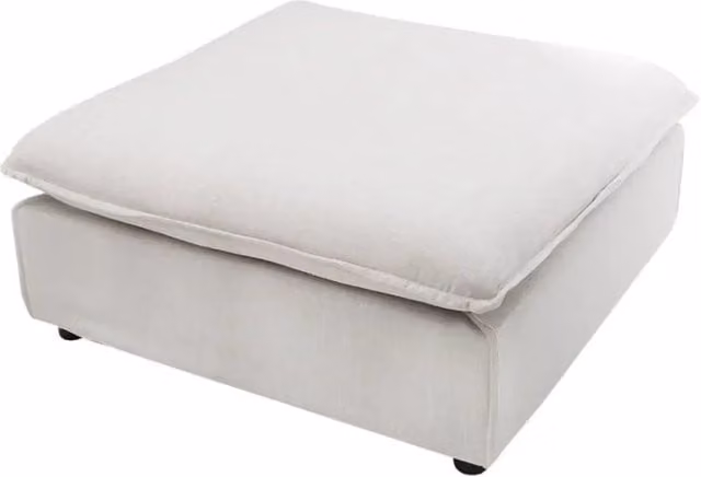 Pouf KALIA – Bianco – Tessuto opaco – Pouf contemporaneo