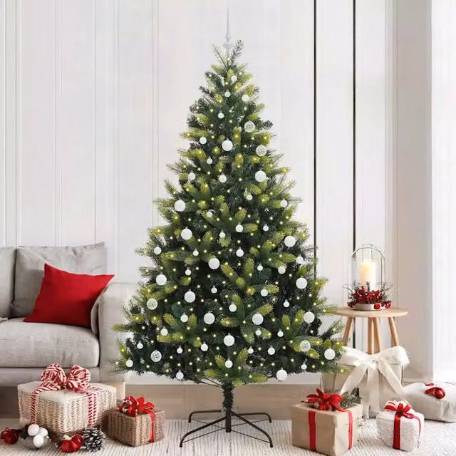 Albero di Natale Artificiale a Cerniera con 300 LED Verde 3396003