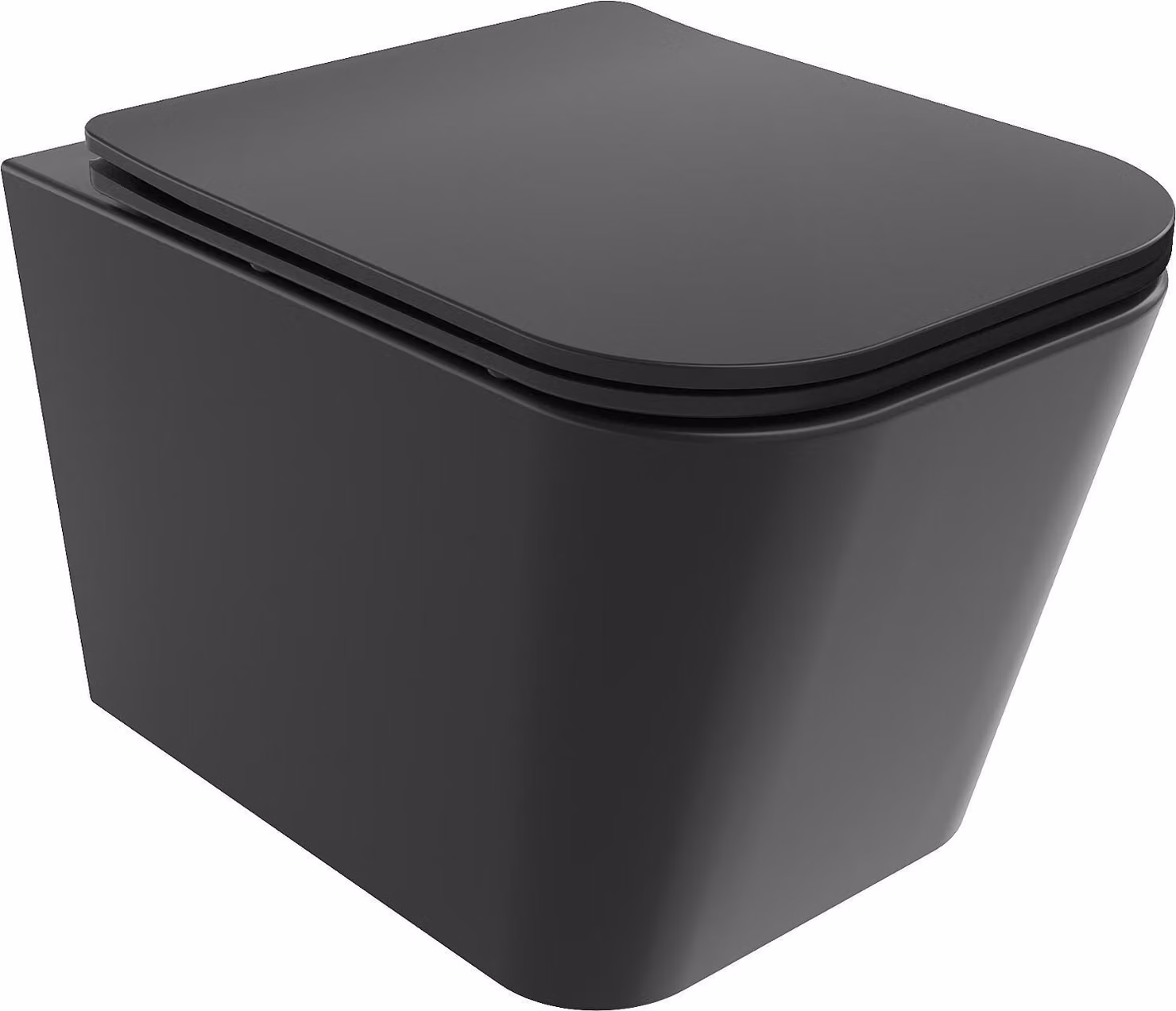 Mexen Teo wc bowl Rimless con sedile a chiusura rallentata slim, duroplast, nero opaco - 30850685