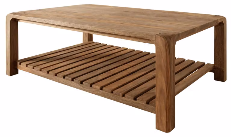 MASSIVMOEBEL24 | tavolino da salotto in legno di Sheesham / palissandro 120x80x45 marrone oliato BUENO #1001
