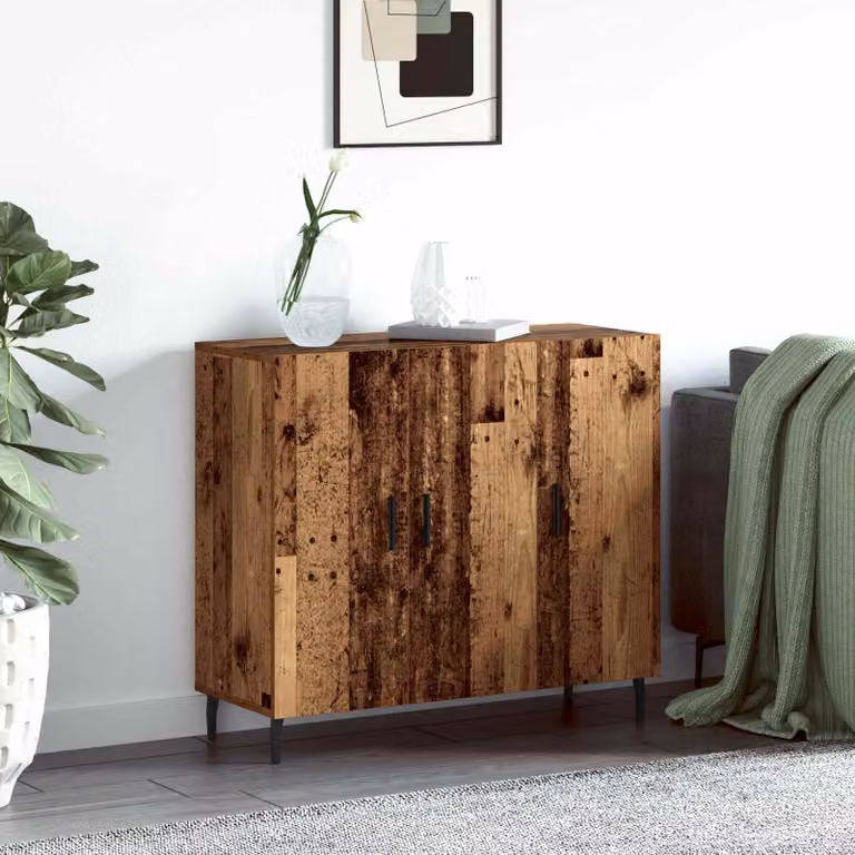 Credenza moderna vidaXL in legno ingegnerizzato marrone L: 90 cm, P: 34 cm, H: 80 cm