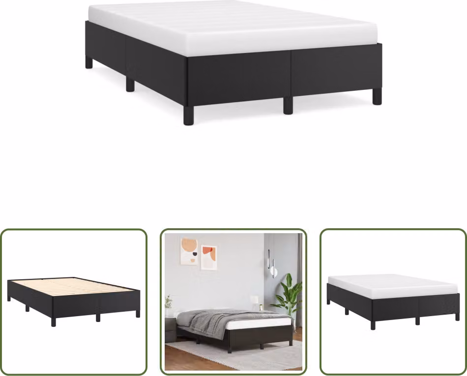 The Living Store struttura letto nera 120x190 cm in ecopelle