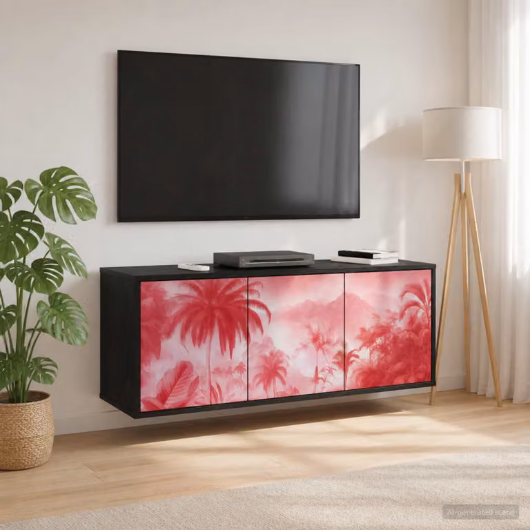 Mobile TV da parete vidaXL AACHEN in Rovere Nero, L 102 x P 33 x H 40 cm