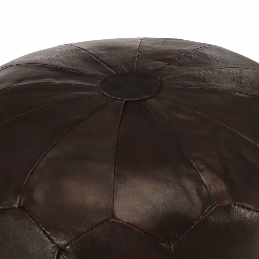Pouf cilindrico vintage in pelle marrone vidaXL L: 40 cm, P: 35 cm – 2