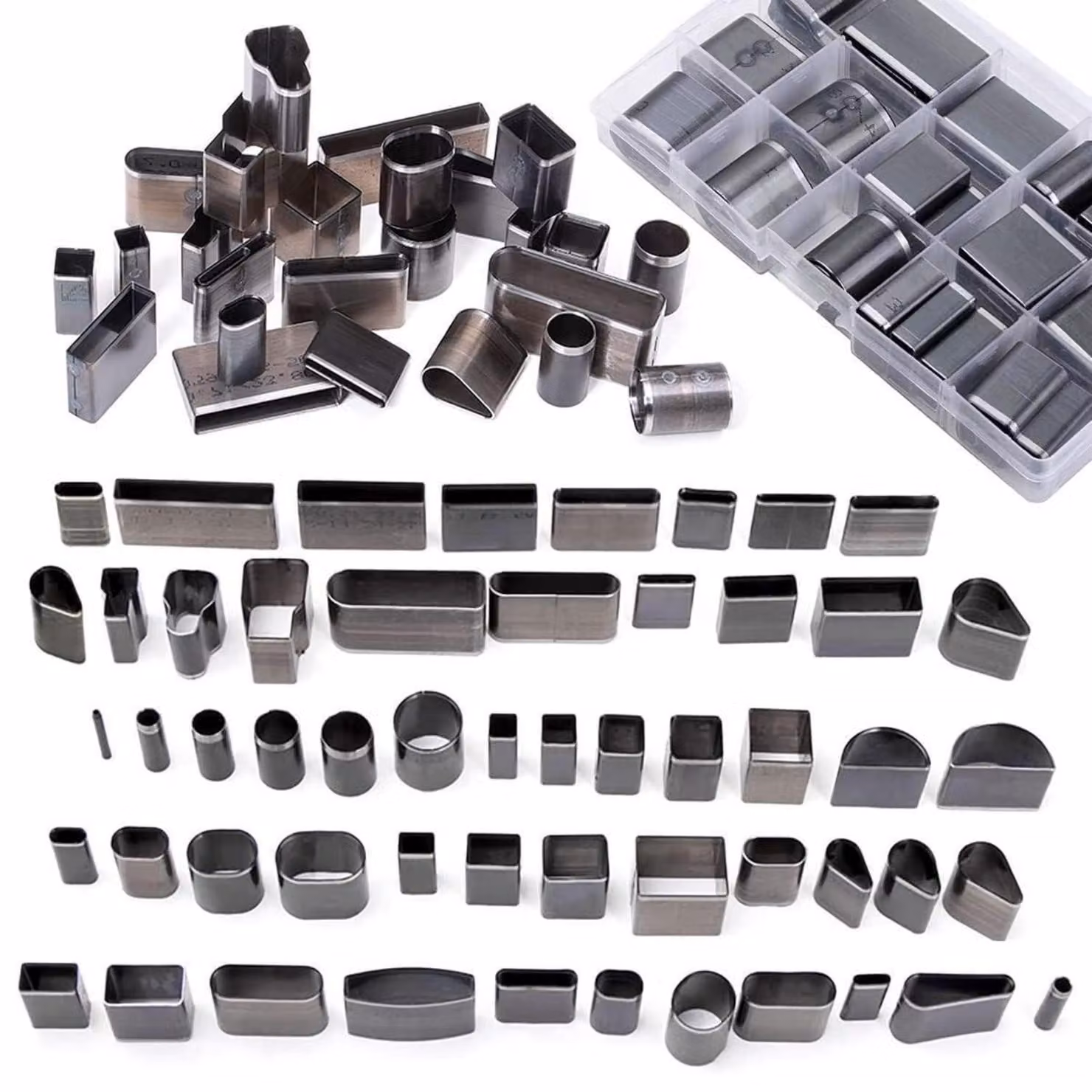 Set di punzoni a foro circolare, 52 pezzi, per pelle e articoli di artigianato, acciaio HSS, durezza HRC-60