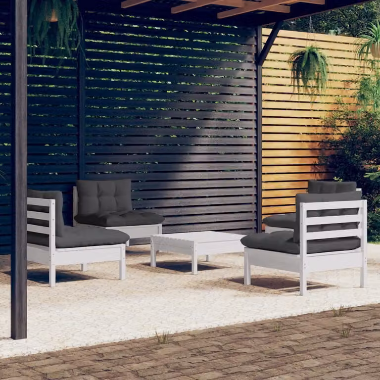 Maison Exclusive - Set Divani da Giardino 5 pz con Cuscini Antracite Legno di Pino