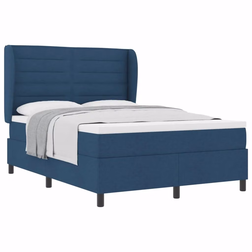 Letto a molle moderno con materasso imbottito vidaXL in tessuto blu L/P: 160 x 200 cm – 2