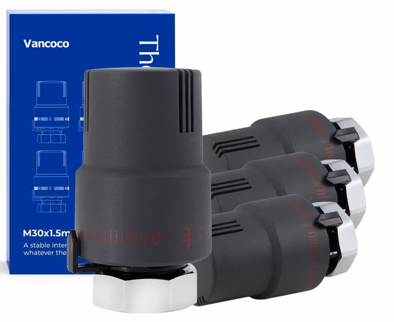 Elzusha - Set di 4 pulsanti per termostato M30x1.5mm con sensore di liquido, colore antracite