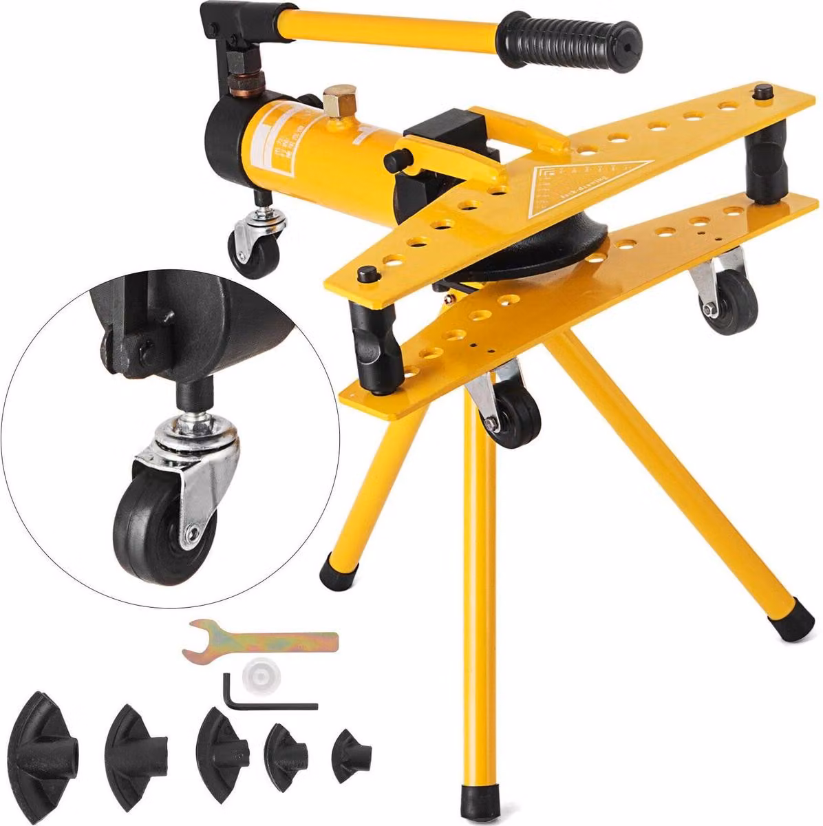 Macchina piegatubi idraulica manuale Macchina piegatubi idraulica manuale da 10 tonnellate Diametro 1/4"-1" 6 matrici per riscaldamento e costruzione di tubazioni