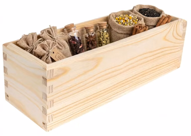Creative Deco Scatola portaoggetti in legno senza coperchio 30 x 10 x 9 cm