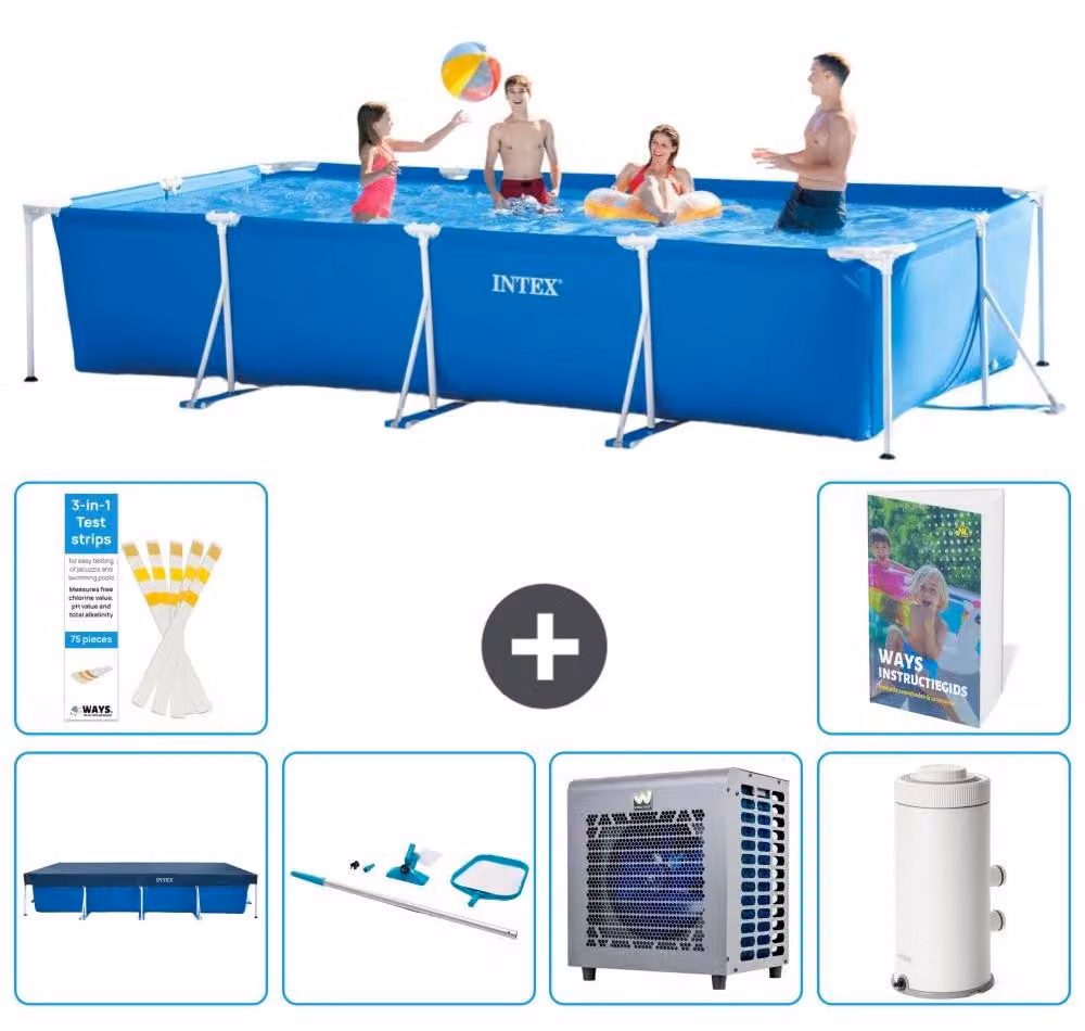 Piscina fuori terra rettangolare - 450x220x84 cm - composta da 5 elementi - modello S122