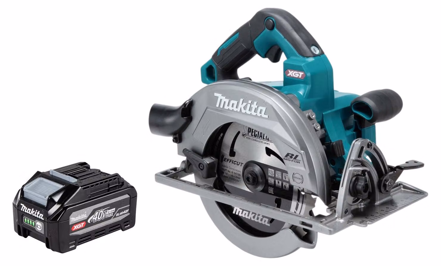 Sega circolare a batteria Makita HS 003 GU1 40 V max. 190 mm Brushless + 1 batteria da 4,0 Ah - senza caricabatterie