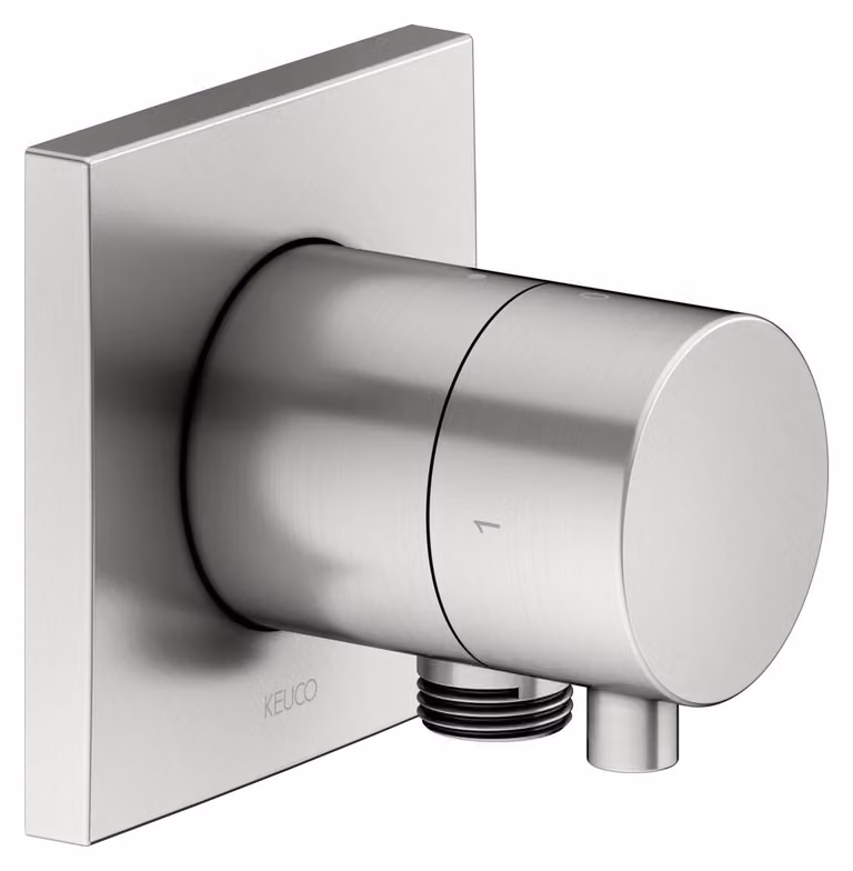 KEUCO IXMO Vanne d'inversion à encastrer 2 consommateurs, raccord de flexible avec poignée Comfort, avec arrêt, rosace carrée, 59557061102, 59557061102