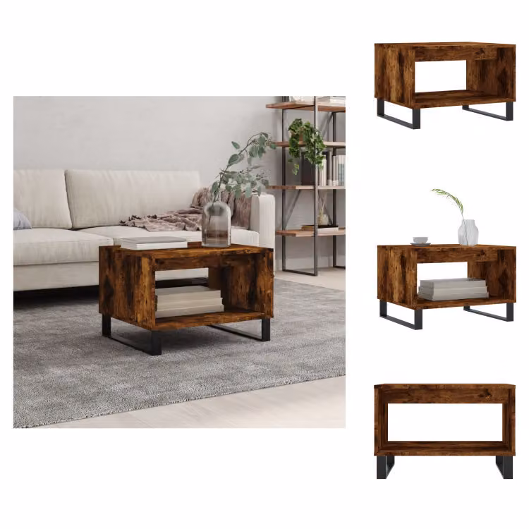 vidaXL Tavolino in rovere affumicato 60x50x40 cm materiale a base di legno - Tavolini da caffè