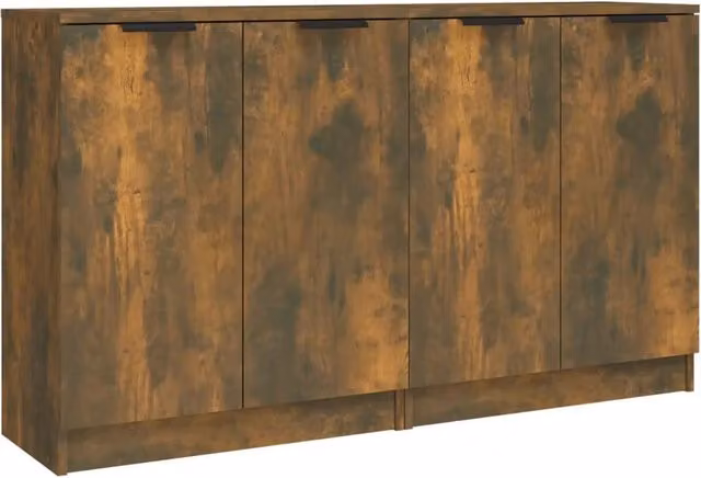 Set di 2 mobili contenitori buffet e credenza in legno MDF marrone per cucina e soggiorno L: 60 cm, P: 30 cm, H: 70 cm