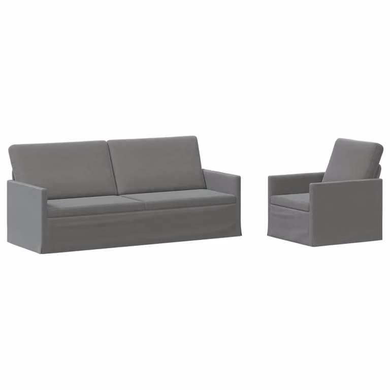 Set di 2 divani moderni vidaXL in velluto grigio con struttura in metallo per il tuo soggiorno