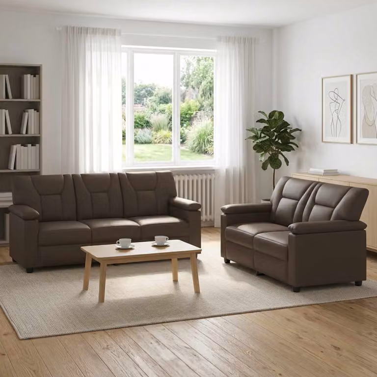 Set di 2 divani moderni vidaXL in similpelle grigia con struttura in metallo per il tuo soggiorno