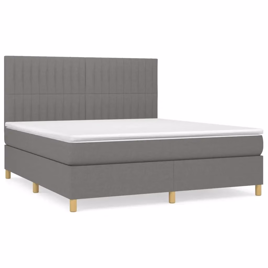 Letto Ibrido con Giroletto a Molle e Materasso vidaXL Grigio e Bianco L/P/H: 160 x 200 x 128 cm – 2
