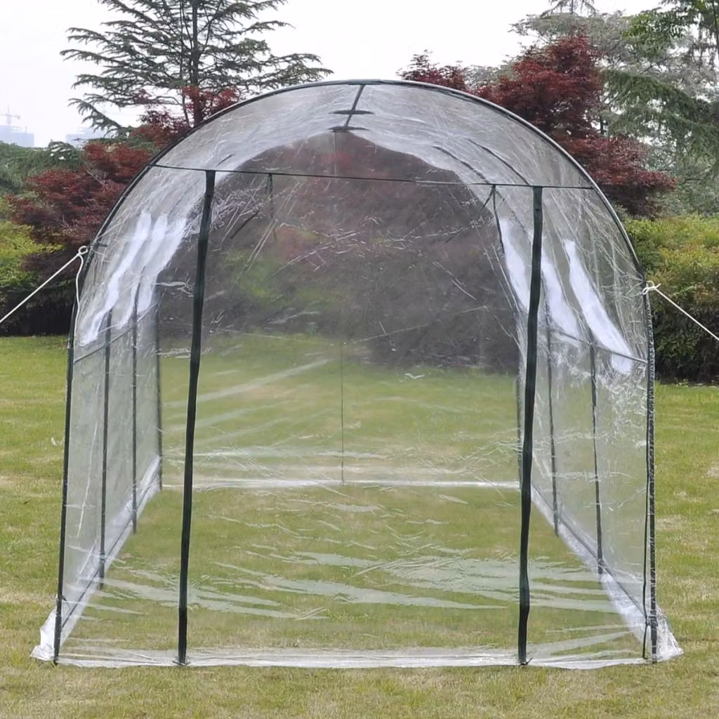 Serra a tunnel HELLOSHOP26 in acciaio e PVC trasparente con finestre, L: 450 cm, P: 190 cm, H: 200 cm – 2