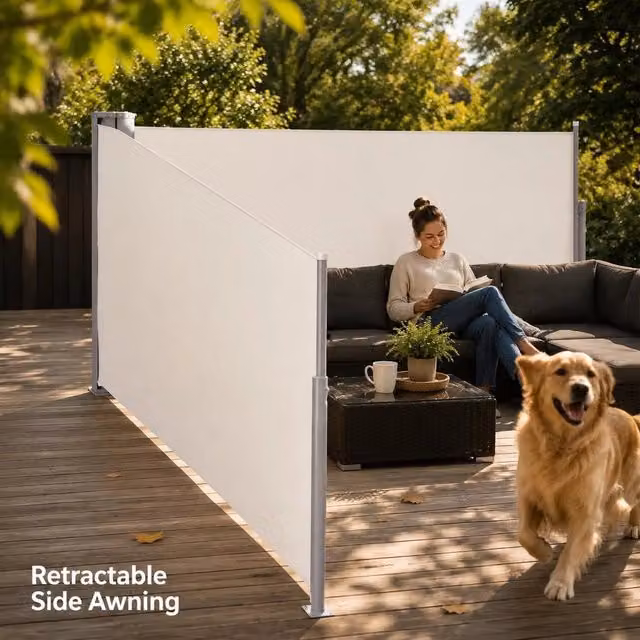 Extendable Side Awning, Cream, 100 X 1000 Cm