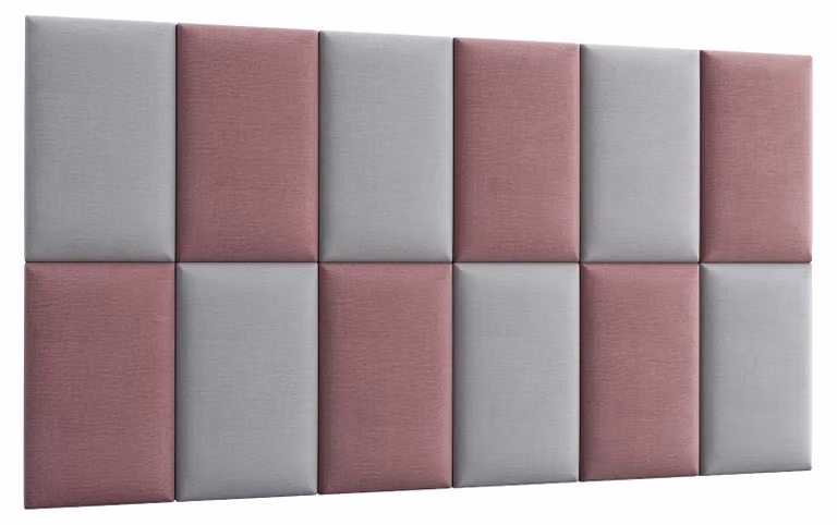 Set di pannelli imbottiti 180x100 VALERIO - rosa / grigio chiaro