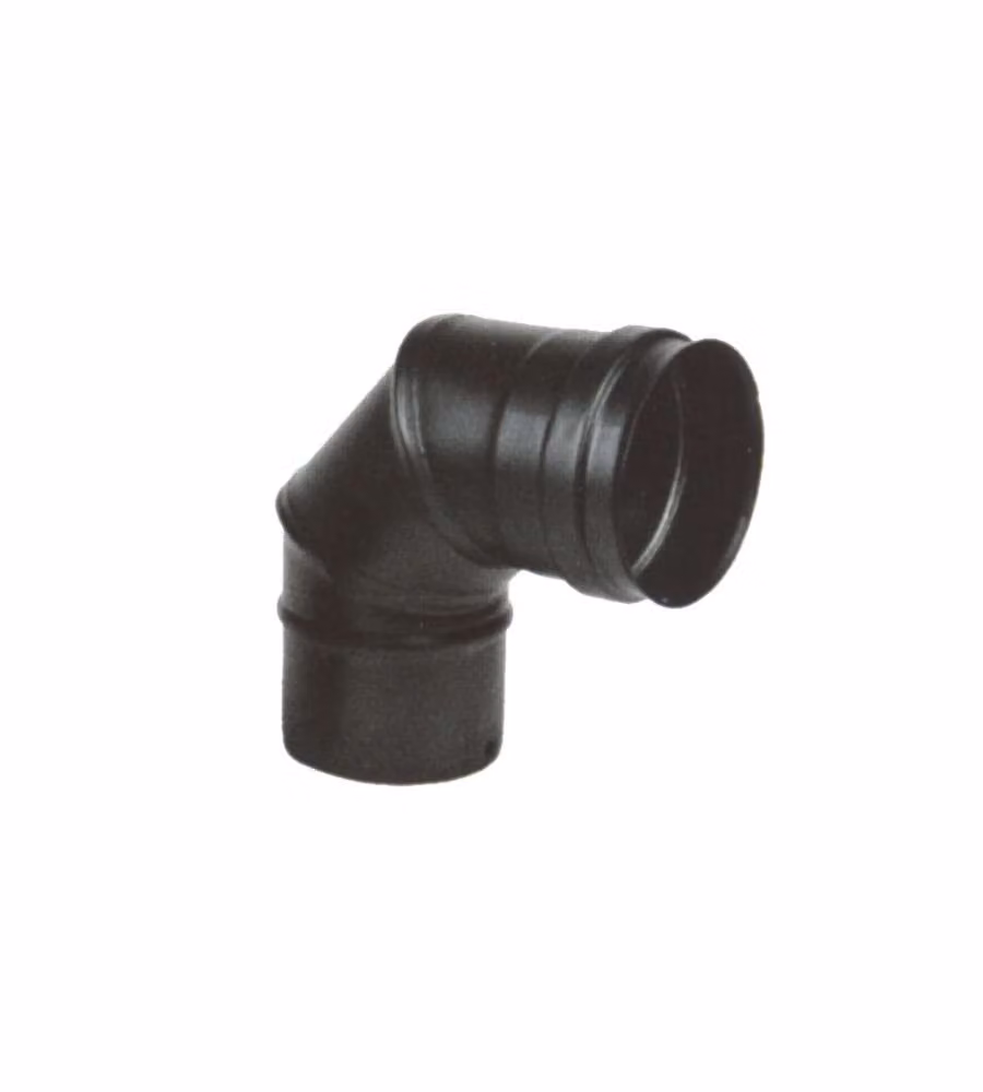 Gomito Inox 90° 8 cm Nero Pellet 300 Maral